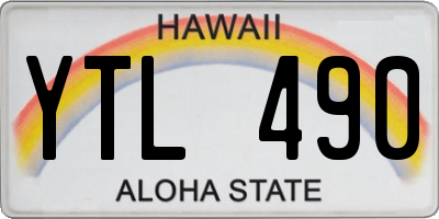 HI license plate YTL490