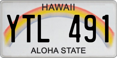 HI license plate YTL491