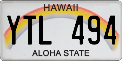 HI license plate YTL494
