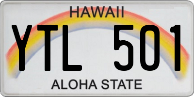 HI license plate YTL501