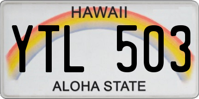 HI license plate YTL503