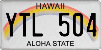 HI license plate YTL504