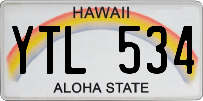 HI license plate YTL534