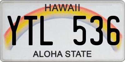 HI license plate YTL536
