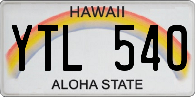 HI license plate YTL540
