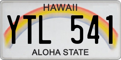 HI license plate YTL541