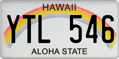 HI license plate YTL546