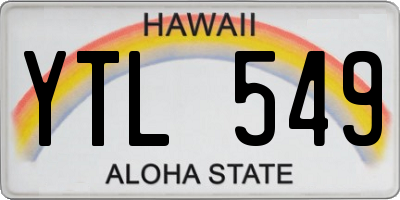 HI license plate YTL549