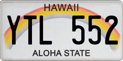 HI license plate YTL552