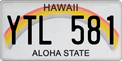 HI license plate YTL581