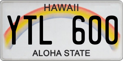 HI license plate YTL600