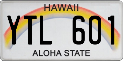 HI license plate YTL601