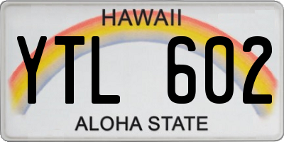 HI license plate YTL602