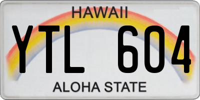 HI license plate YTL604