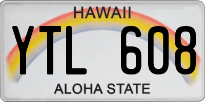 HI license plate YTL608