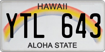 HI license plate YTL643
