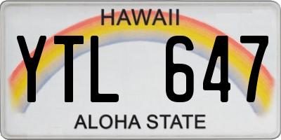 HI license plate YTL647