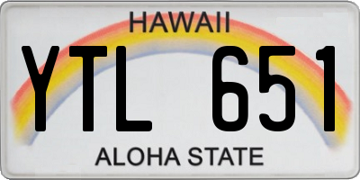 HI license plate YTL651