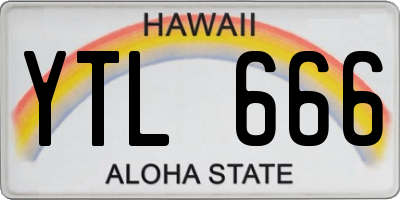 HI license plate YTL666