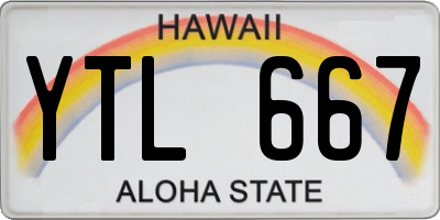 HI license plate YTL667