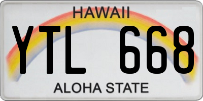 HI license plate YTL668