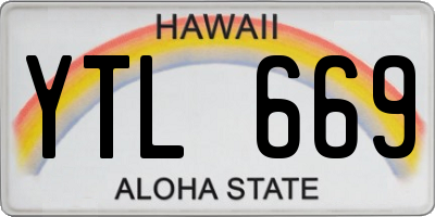 HI license plate YTL669