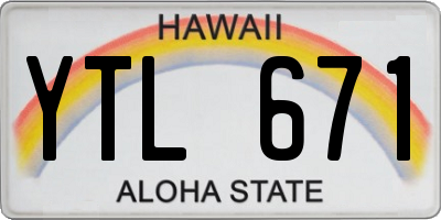 HI license plate YTL671