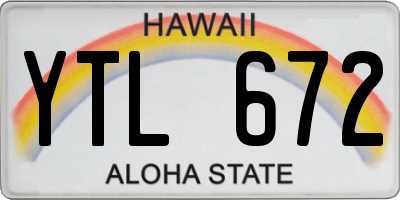 HI license plate YTL672