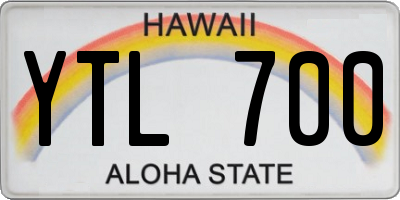 HI license plate YTL700