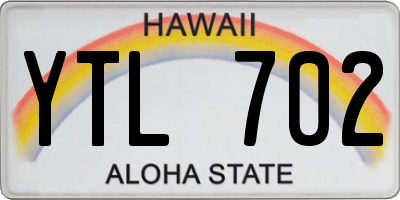HI license plate YTL702