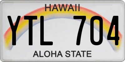 HI license plate YTL704