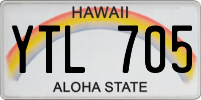 HI license plate YTL705