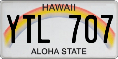 HI license plate YTL707