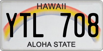 HI license plate YTL708