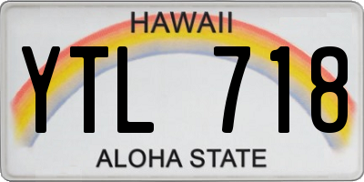 HI license plate YTL718
