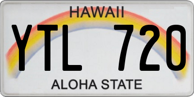 HI license plate YTL720