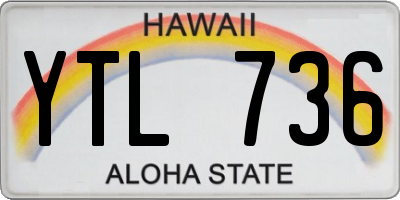 HI license plate YTL736
