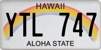 HI license plate YTL747