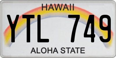 HI license plate YTL749