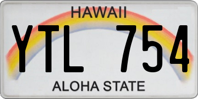HI license plate YTL754