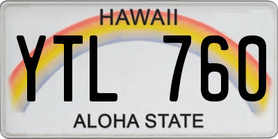 HI license plate YTL760