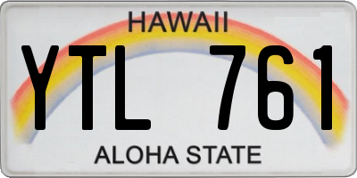 HI license plate YTL761