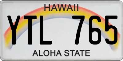 HI license plate YTL765