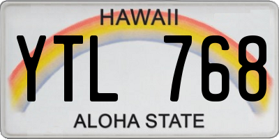 HI license plate YTL768