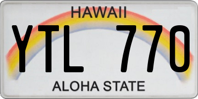 HI license plate YTL770