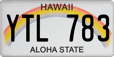 HI license plate YTL783