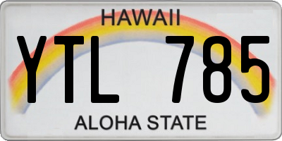 HI license plate YTL785