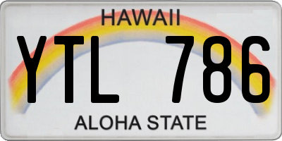 HI license plate YTL786
