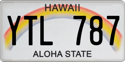 HI license plate YTL787