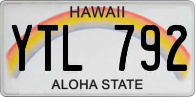 HI license plate YTL792